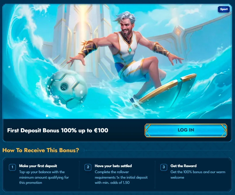 Ersteinzahlungsbonus auf Sport Casea Casino